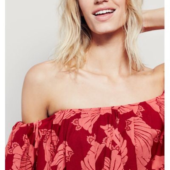 Free People Merpati Print Over-the-shoulder Top - Picture 3 of 8